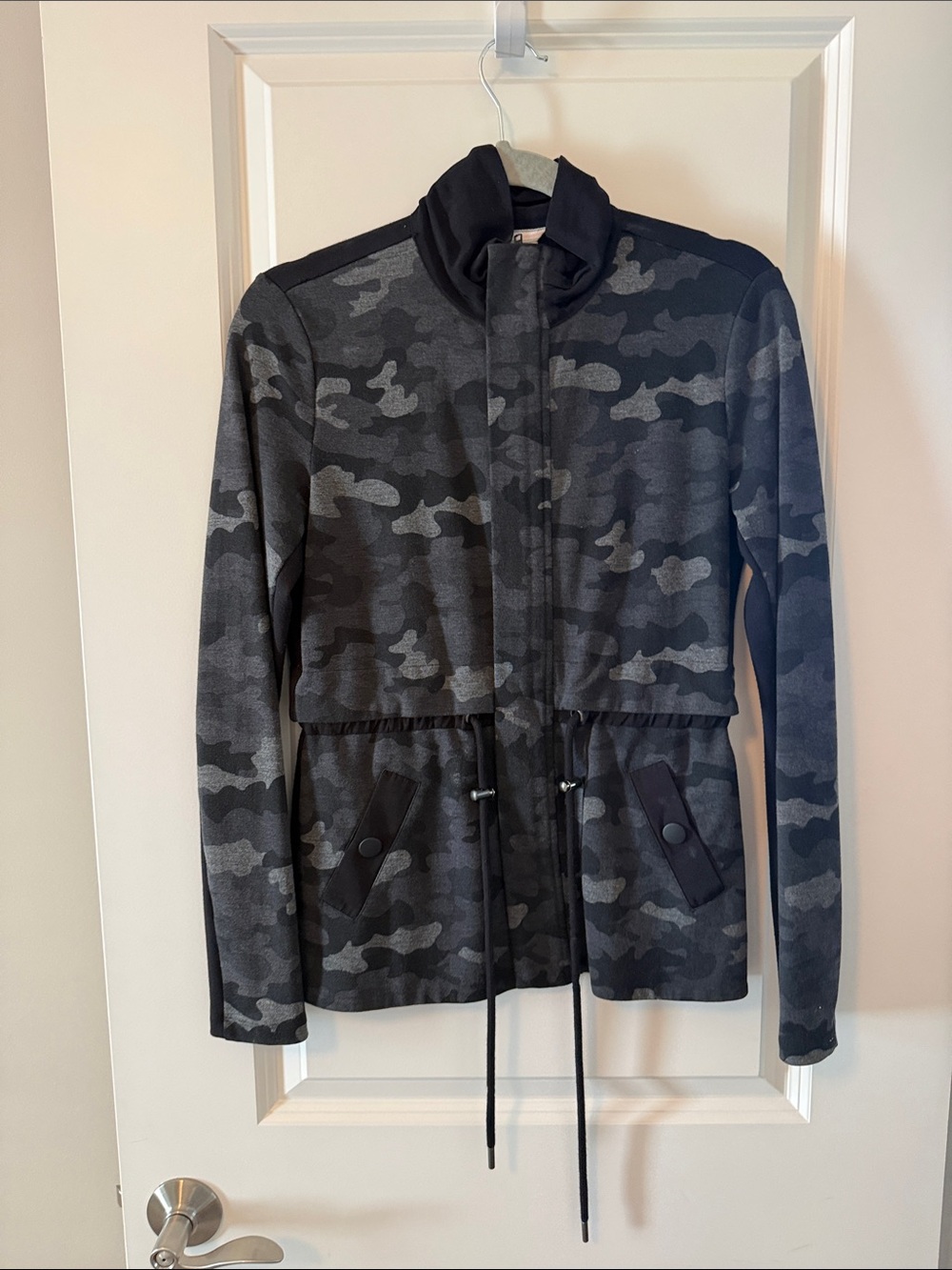 CABI Camouflage Drawstring Jacket - Black Gray